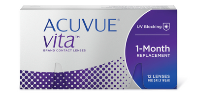 Acuvue Vita contact lenses box on a white background
