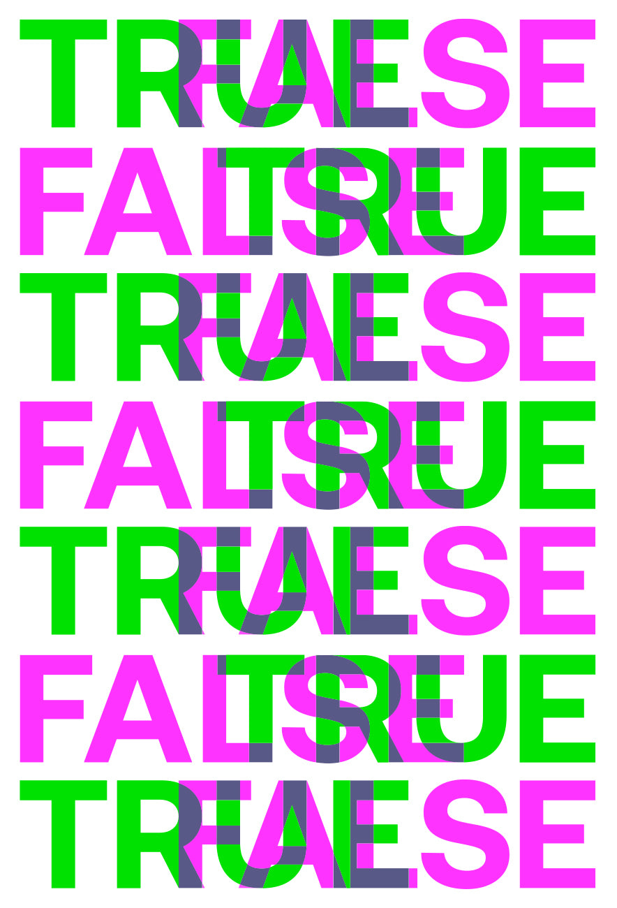 POSTER - TRUE FALSE 1 of 15 limited series from the Derwyn Goodal Exhibition November 2026